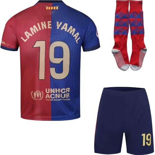 DMDMK Barca Yamal #10 2025/2026 Heim Trikot Shorts und Socken Kinder und Jugend Größe (Heim, 28 (10-11 Jahre))