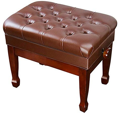 Tabouret de piano hydraulique réglable – Banc de piano de luxe en bois massif avec rangement de musique – Assise confortable pour les musiciens