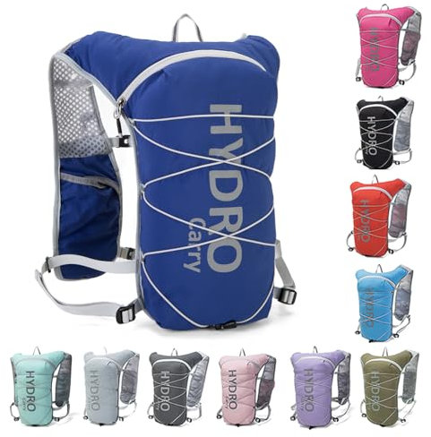 Lightweight Running Vest for Women and Men Hydration Backpack Pack with 1.5L Water Bladder Bag for Hiking Trail Running Gear Cycling Marathon (Indigo)