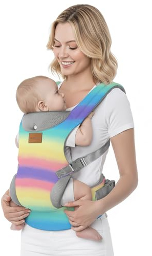 YooxArmor Bärsele för nyfödda till småbarn, ergonomisk justerbar bärsele för barn 3,2–29,9 kg (4–36 månader), handsfree babyhållare bärsele, mysig lätt babybärare med nack-/ländryggsstöd