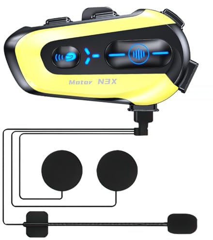 OBEST Interfono Moto Bluetooth 5.4, Auricolari Bluetooth Moto, 300m il Doppio Citofono Simplex, Sostiene la Condivisione Della Musica e la Cancellazione del Rumore di Chiamata (ENC), IP56/1000mAh