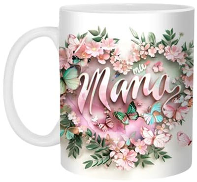 demaxiyad Mom kaffekopp, mamma koppar för en | keramisk mutter vattenkopp | blommönster elegant tekopp för nya mödrar vän på födelsedagen