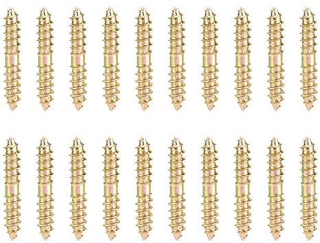 Hyuduo 20pcs Bulloni Filettati a Dia estremità a Vite a Vite a , Galvani di Mobili in Legno Galvanizzato Barre Barre 5*30 Mm, Adatte per il Gruppo di Mobili,