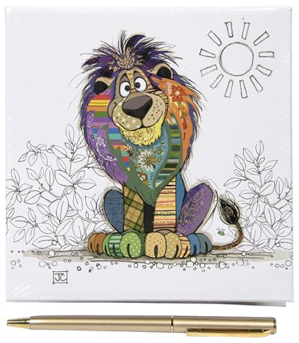 L & P Home & Gifts Lesser & Pavey Louis Lion Memo Pad and Pen | Cute animal design, memo pad with pen, daily reminders