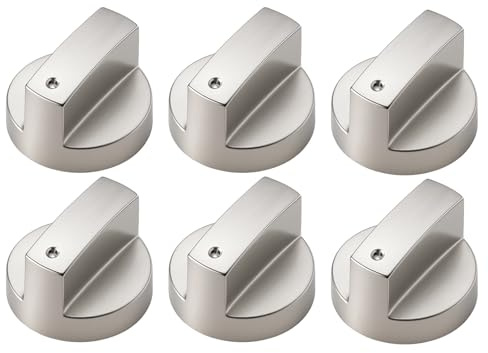 ZPSCXQ 6 Pcs Cooker Knobs Replacement, Universal Cooker Knobs, 6mm Replacement, Rotary Knob Switch Control, Used for Kitchen Stoves, Gas Stoves, Ovens