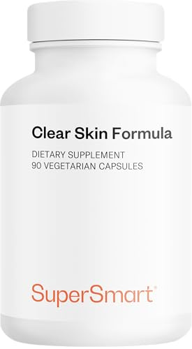 Supersmart Clear Skin Formula - 7-in-1 Skin Supplement with Burdock, Milk Thistle, NAC, Lactoferrin, and Vitamins A, B3 & B6 - Clear & Radiant Skin | Non- GMO & Gluten Free - 90 Vegetarian Capsules