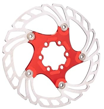 Cykelbromsskiva, flytande bromsskiva för cykel, 6 bultar, 203 mm, 180 mm, 160, höghållfast stål, kompatibel med alla skridskor, för mountainbike och väg (160 mm, röd)