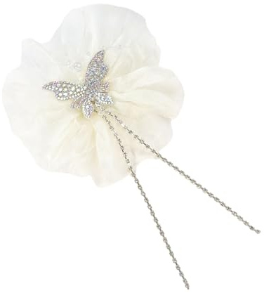 Artistic Flower Crystal Applique Trim for Evening Skirt Clothes Beaded Collar Decors Brooch Sewing on Supply Stylish Hairpiece