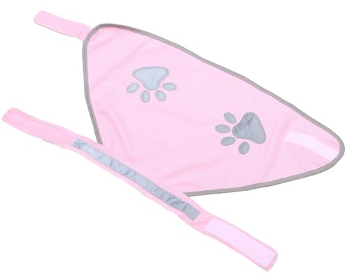 Toddmomy Chaleco Reflectante para Perros Medianos M, Chaleco de Seguridad Transpirable Estampado de Pata, Color Fluorescente Rosa para Exterior, Accesorio Visible para Mascotas