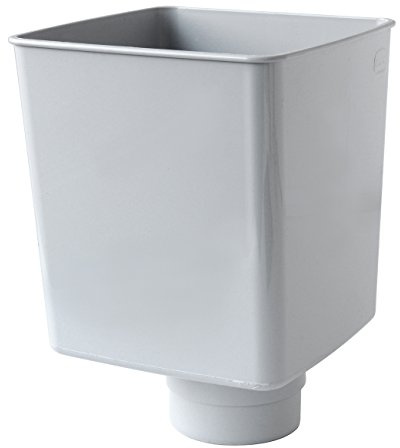 FIRST PLAST RCQ100N Recogedor de Lluvia Cuadrado, Gris, ø 100 mm