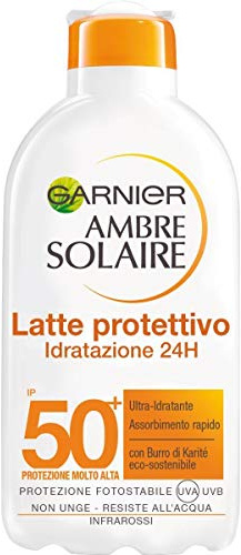 Garnier Ambre Solaire Latte Protettivo IP 50+, Protezione Molto Alta, Idratazione 24H, 200 ml