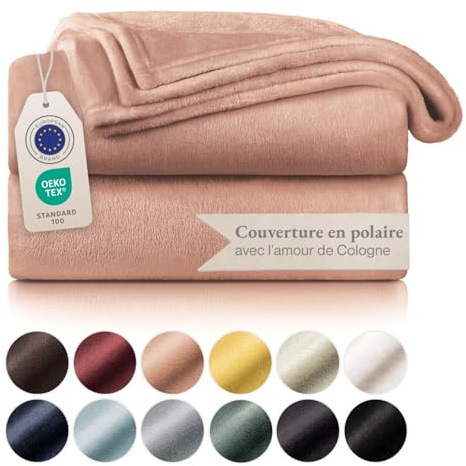 Blumtal Fleecedecke 270x230 cm - Oeko-TEX zertifizierte Kuscheldecke - Wohndecke 270x230 cm - weiche Decke Couch als Wohn- & Kuscheldecke Rosa - Tagesdecke 270x230 - Rosa Decke