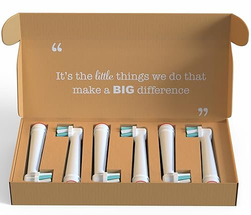 The Little Eco Company Recyclable Oral-B Compatible Toothbrush Head Set FREEPOST Recycling Service 6 Pack | Electric Toothbrush Head | Deep Clean & Polish Set