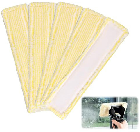 Suwiwkkoa 5 Stück Für Kärcher Fenstersauger Ersatzteile Microfaser Wischbezug Kompatibel Für Kärcher Wv2 Wv5 Premium Ersatzbezüge Hoch Absorbierend Kärcher Wv5 Zubehör Zubehör