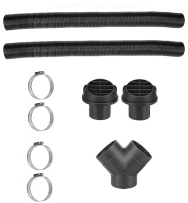 Diesel Heater Exhaust Pipe,75mm Parking Air Diesel Heater Auxiliary Accessories, Heater Pipe Ducting Y Branch Warm Air Outlet Vent for Webasto Eberspachert (2pcs 75mm mushroom head tuyere+4 clips)