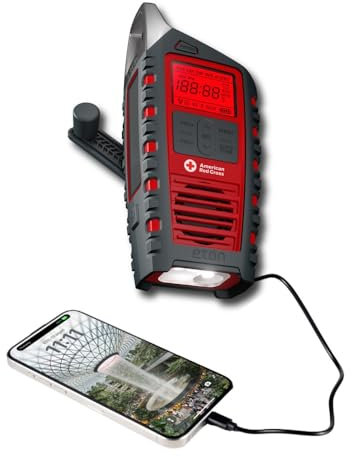 Eton American Red Cross Adventure Series Odyssey- Multi-Powered All-Band Radio (AM/FM/NOAA/Shortwave) with Bluetooth, Solar Powered, Battery Powered, LED Flashlight, Phone Charger