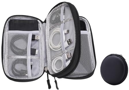 GWAWG Borsa Organizer per Cavi a Doppio Strato - Universale per Accessori Elettronici