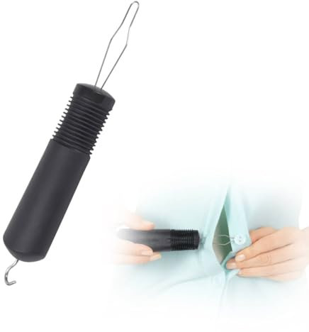 Knopfhilfe für Senioren, Hosenanziehhilfe, Einhandhilfe, Knopfverschluss, Knopfhilfe und Reißverschluss, Knopfeinfädelhilfe, Reißverschlüsse, Vintage-Edelstahlzubehör, Alltagshilfen für Senioren