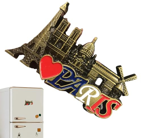 Calamite da frigorifero – Souvenir magnete per frigorifero | 3D Francia Parigi decorazione frigorifero adesivo souvenir | accessori da cucina per fotografi di feste uomini donne amanti dell'arte