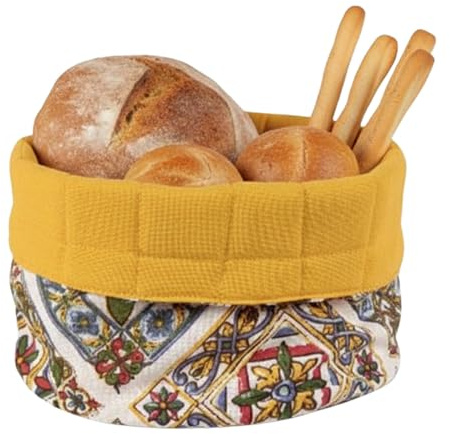 moorg Cesta para pan de algodón, panera de mesa – Cestas con diferentes diseños, panera de mesa, 19 x 19 cm