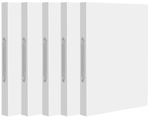 Ulluthu 5 Stück Ringbuch A4 Ringordner mit 2 Ringen, Kunststoff Ringmappe A4 Ringhefter Rückenbreite 2,5 cm, Weiß Transluzent Ringbuchordner Ordner A4 Schmal für Zuhause, Büro, Schule