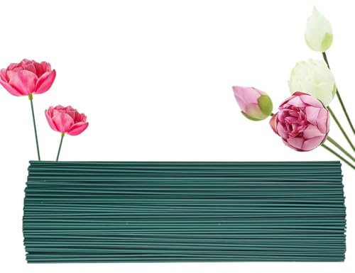 YIKUBO Green Florist Wire 2.2mm,30cm long, Wire Starms Floristry Supplies for Bouquet Wrap Florist Crafts DIY Kits (30PCS)