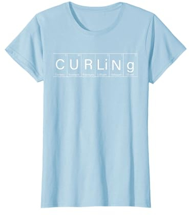Drôle Curling Éléments Périodiques Nerd Pierre De Curling T-Shirt