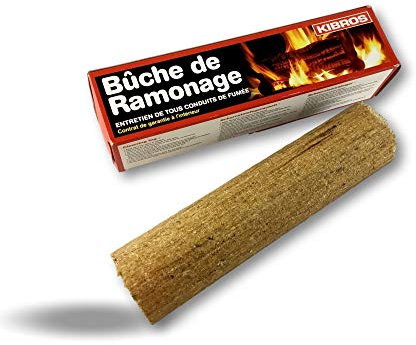 Leño químico para deshollinar | Chimeneas, insertos, estufas, calderas, hogares abiertos | Compatible con todos los conductos de humo |Eficacia total en 15 días | Kibros 4BUCH2b