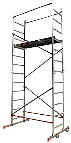 HOME MASTER Heimwerken Gerüstturm | Fahrbares Arbeitsgerüst | Chnelle Montage | Aluminium (5m Home Master Heimwerken Gerüstturm)