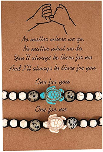 STÜCKE Türkis Schildkröte Perlen Armband Türkis Natutal Stein Elastisches Stretch Armband für Damen Herren Schmuck Accessoires Geschenk Durable and Fashion