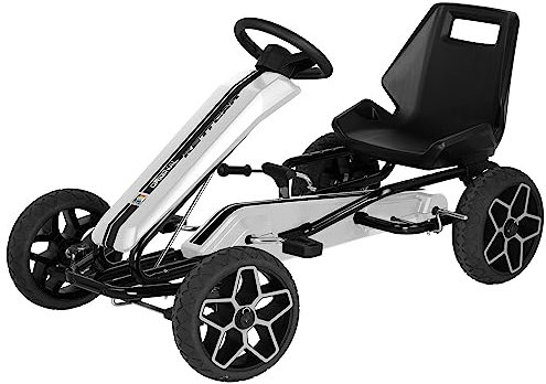 Kettler Kettcar Evolution – Gokart für Kinder ab 5 Jahren mit 6-Fach verstellbarem Sitz und Pedalen – TÜV-geprüft – Weiß
