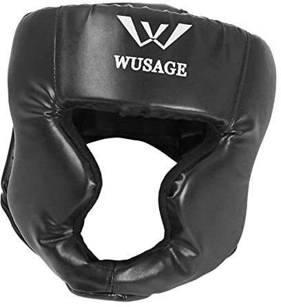 Harilla Box-Kopfbedeckung, Hut, atmungsaktiv, Trainingsausrüstung, PU-, Box-Schutzausrüstung, Kappe für Taekwondo, Sanda, Muay Thai, Kickboxen, Jugend, schwarz s