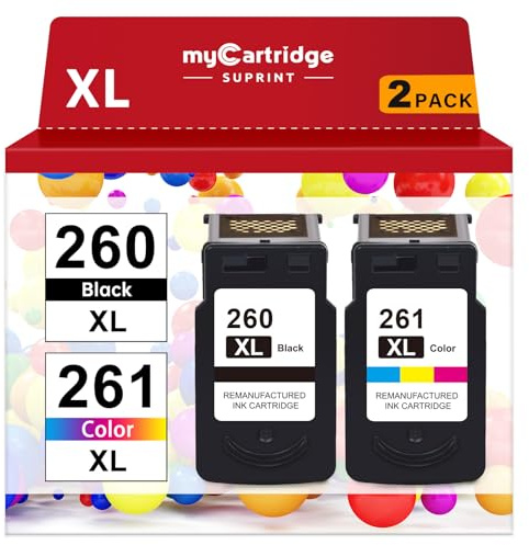 260XL 261XL Ink Cartridges Replacement for Canon 260 and 261 Ink Cartridges Printer Ink 260 and 261 Combo Pack Pixma TS6420a TS6400 TS6420 TR7020a TR7000 TR7020 TS5320 TS5300 PG-260 XL CL-261 XL