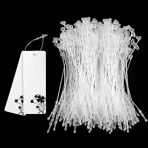 iTYOOS 1000 Stück Sicherheitsfäden für Etiketten Transparent Loop Pins Sicherheitsfäden Etiketten Kunststoff Anhänger Sicherheitsfäden Loop Pins Hängeetiketten Preisschild