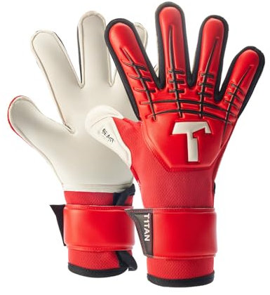 T1TAN Red Beast Junior 3.0 (FP) - Fussballhandschuhe für Kinder mit Außennaht - mit Fingerschutz - Für die Profis der Zukunft - Gr. 4
