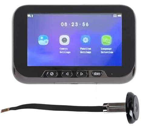 Sonnette Vidéo pour la Maison, écran de 4,5 Pouces, Caméra de sécurité Numérique LCD, Visionneuse de Judas avec Caméra électronique œil de Chat Grand Angle 135 °, Détection de