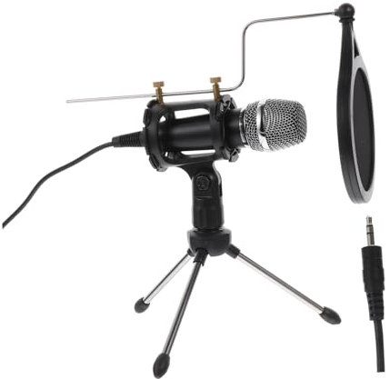 BIUDECO -ein Aufnahmemikrofonpaket Für Computertelefon Mit Verstellbarem Ständer Für Live-übertragungen Schwarz