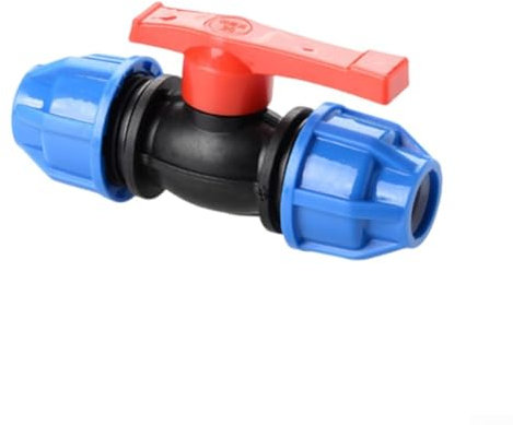 Feegow Valvola di isolamento e arresto per rubinetto da 20/25/32 mm, valvola a sfera in polietilene, raccordo terminale a compressione