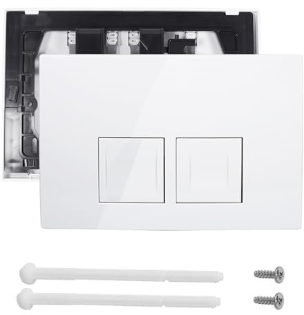 Pour plaque de commande Geberit Delta50, plaque de pression en plastique, modèle de rechange pour éviers à 2 quantités, double plaque d'entraînement, entraînement avant 24,6 cm x 16,4 cm (blanc