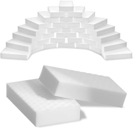 50 Pack Magic Eraser Sponges Sheets, 4 × 2.4 × 0.8 in Magic Sponge Cleaning Tool, Extra Durable Magics Erasers Kitchen Sponge for Household Cleaning, Melamine Sponges Bulk for Kitchen, Bathroom, Wall