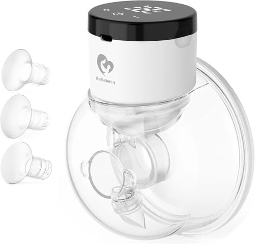 Bellababy Milchpumpe Elektrische Tragbare, Milchpump Freihändig, Geräuscharm und Schmerzfrei, 4 Modi & 9 Saugstufen, mit Touchscreen-LCD-Display,Einsatzgröße: 17 mm, 19 mm, 21 mm