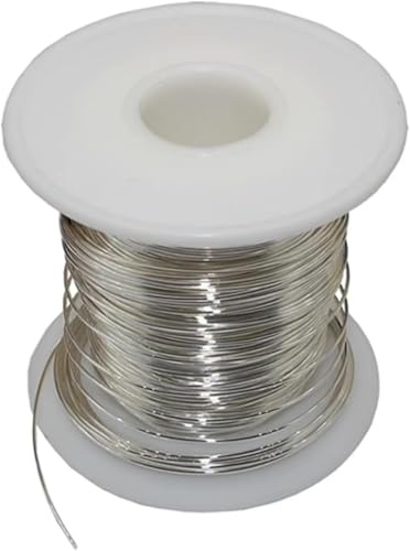 Fil d'argent artisanal, fil d'argent pur flexible, longueur 1 mètre, diamètre 0,025-0,08 mm, adapté aux électrodes, à la recherche scientifique et aux matériaux expérimentaux(Diameter 0.08mm)