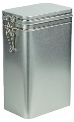Recipiente hermético para almacenamiento de café y té, caja de hojalata rectangular vintage de hierro, tarro de lata de metal, tarros sellados para alimentos
