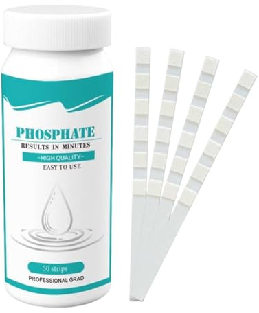 Strisce di rilevamento fosfi, per analisi dell'acqua, multiparametrica, per test di qualità dell'acqua fosfato, PO4, per piscina, acquario, test di qualità dell'acqua potabile, Gfm607 (bianco, 10 cm)