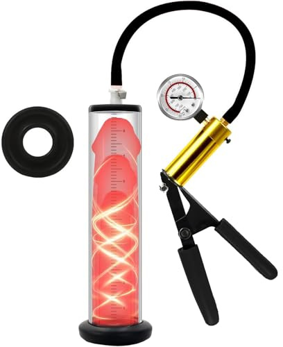 Tabuy Manual Penis Pumps with Metal Handle Dick Pump,Mens Penis Pumps & Enlargers Cock Pump with Dial Penile Vacuum Pump for Men to Increase Penis Size Stronger Bigger Erections (1.75 inch x 9 inch)