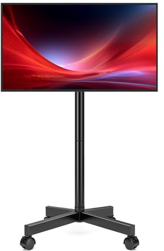 Hemudu Porta TV da Terra Mobile per TV da 23-60 Pollici LED, LCD, Carrello Porta TV con Ruote, Supporto TV da Pavimento fino a 35kg, Max VESA 400x400mm