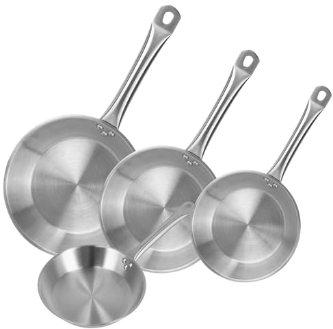 Well Home Set di 4 padelle Ø20Ø24Ø28Ø30cm in acciaio inox, adatte per induzione e senza antiaderente