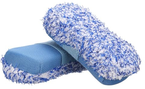 sourcing map 2 esponjas de microfibra para lavado de coche, 8.7 x 4.5 pulgadas, almohadillas aplicadoras de espuma antiarañazos para detalles de automóviles, encerado, aplicación de acondicionador