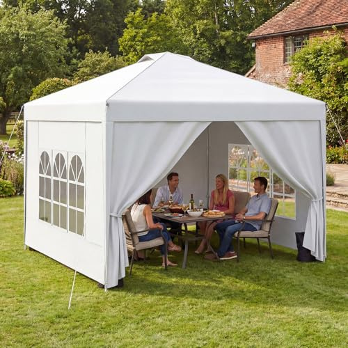 Verdego Padiglione con pareti laterali 2,9 x 2,9 m, padiglione pieghevole, protezione UV 50+, con borsa per il trasporto, padiglione da giardino impermeabile, resistente all'inverno, regolabile in