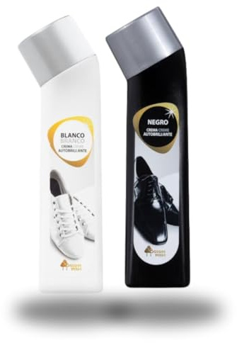 Genérico Bosque Verde Pack Crema Autobrillante para Calzado, Negro y Blanco, con Aplicador de Esponja, 2 Unidades